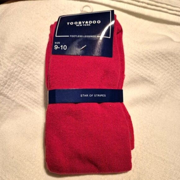 Tooby Doo girls footless sweater tights leggings red NEW - Picture 1 of 5